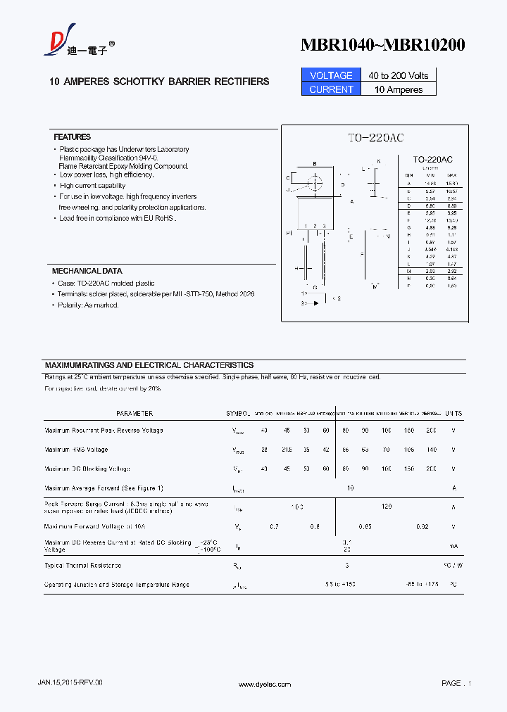 MBR10150_9080930.PDF Datasheet
