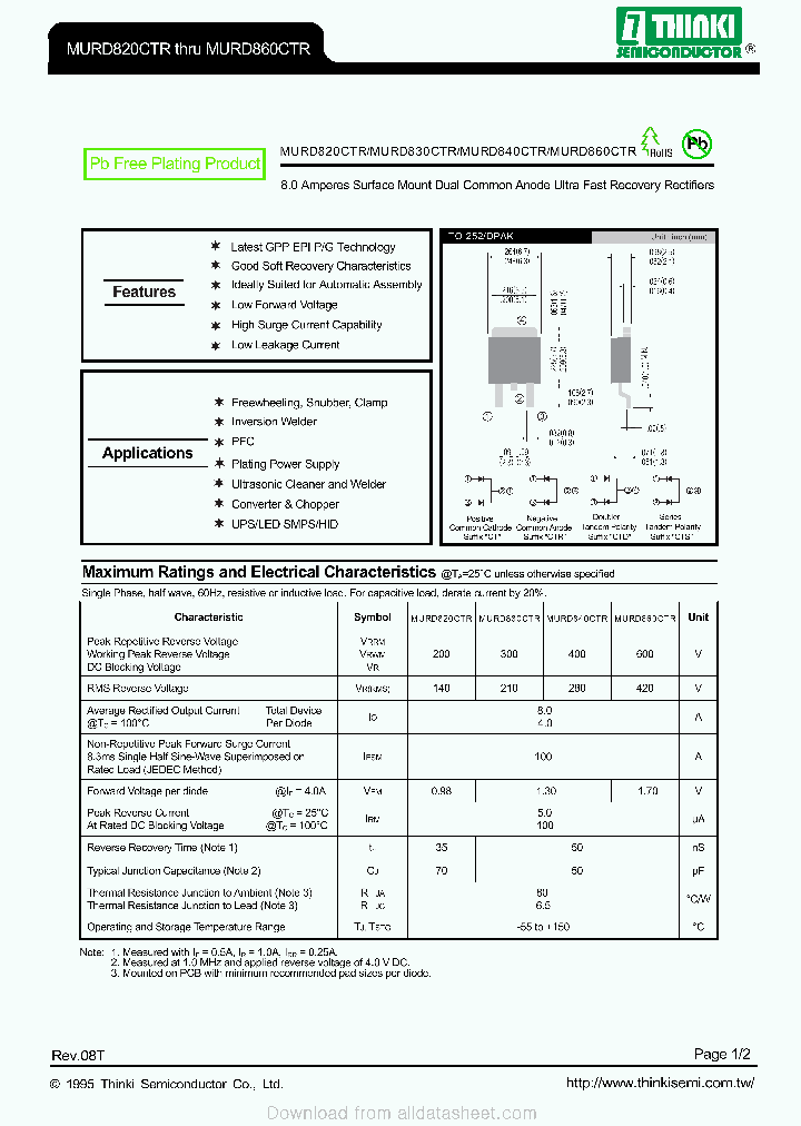 MURD860CTR_9081213.PDF Datasheet