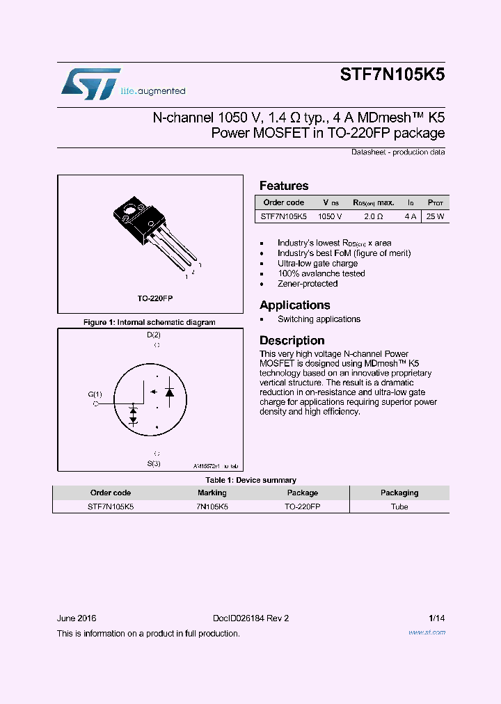 STF7N105K5_9081864.PDF Datasheet