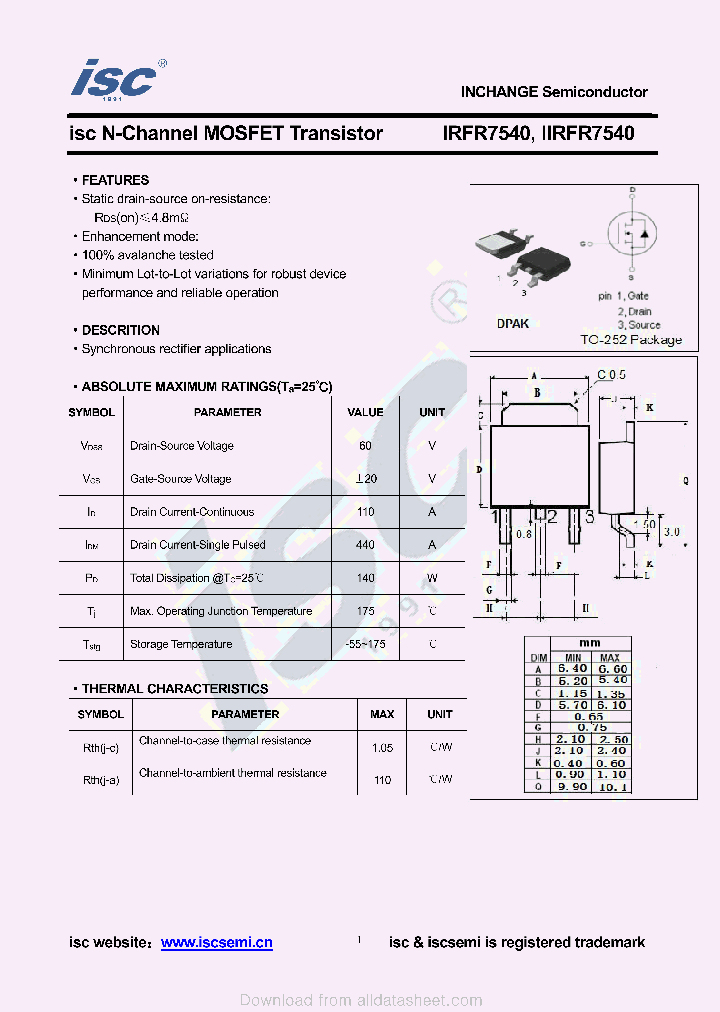 IIRFR7540_9082463.PDF Datasheet
