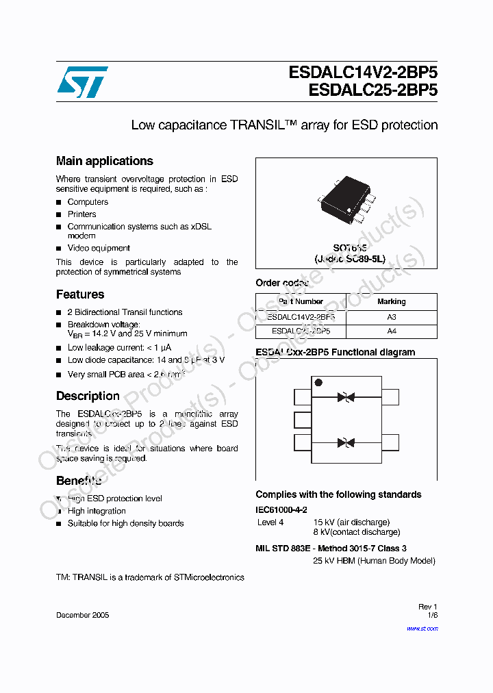 ESDALC25-2BP5_9084417.PDF Datasheet