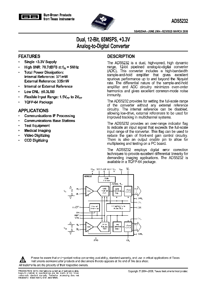 ADS5232IPAGG4_9085513.PDF Datasheet