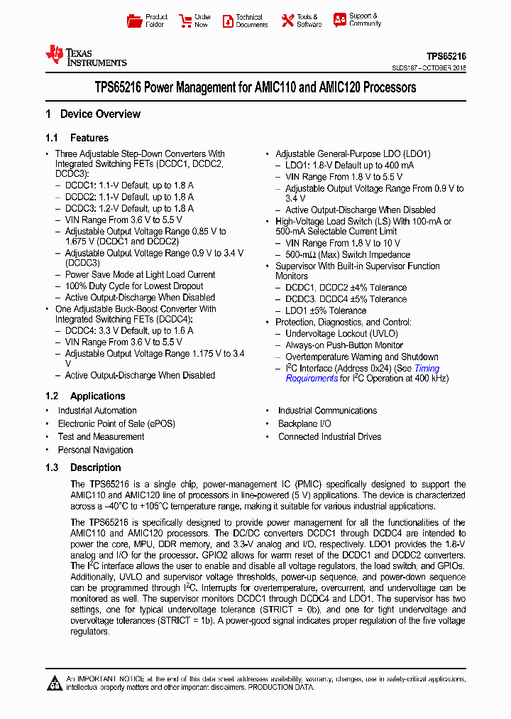 TPS65216_9085533.PDF Datasheet