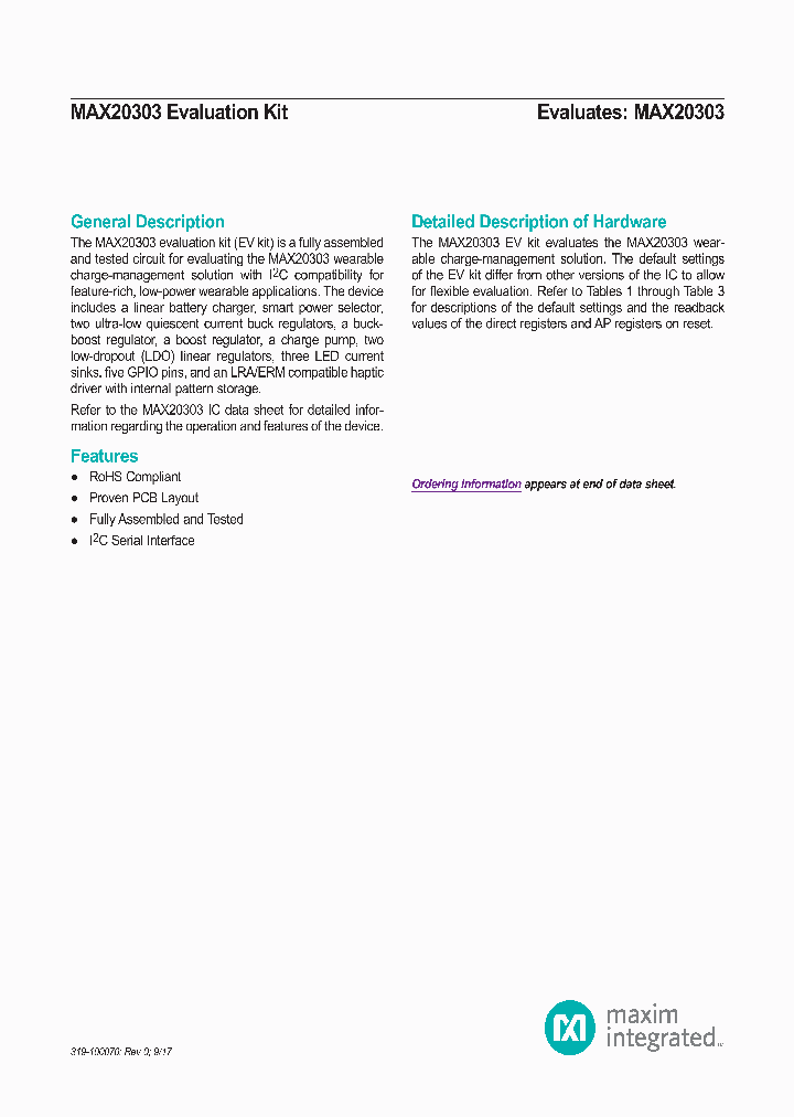 MAX20303EVKIT_9086205.PDF Datasheet