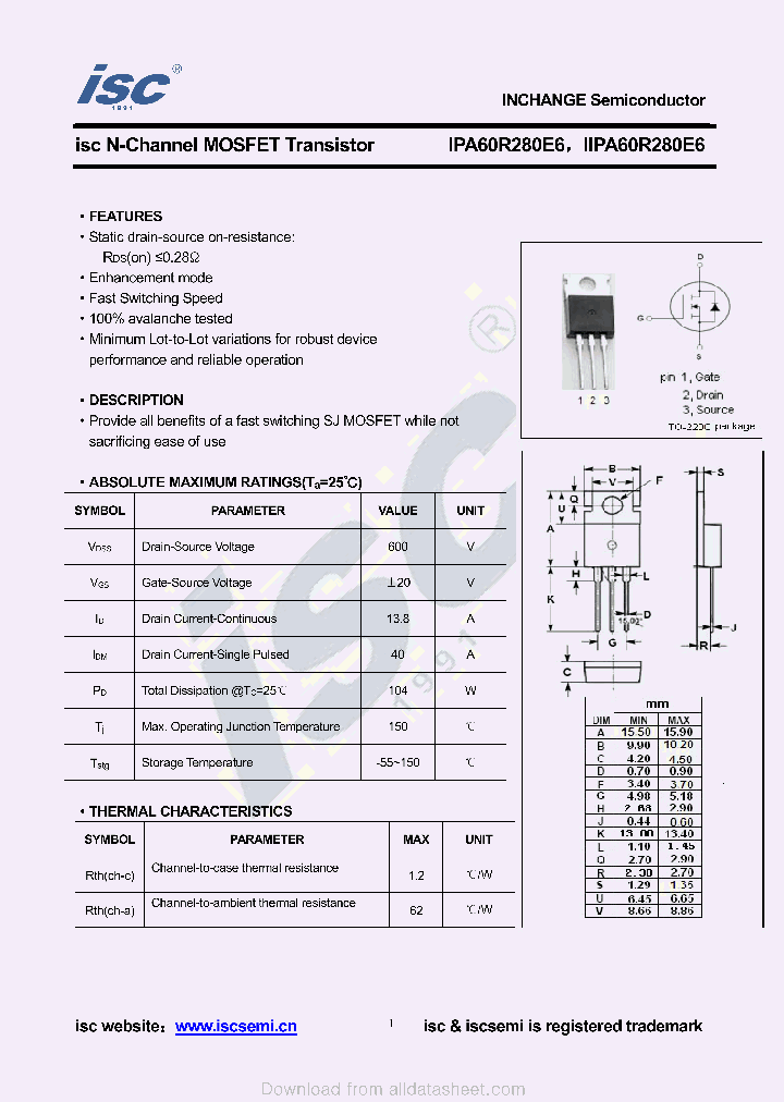 IPA60R280E6_9086622.PDF Datasheet