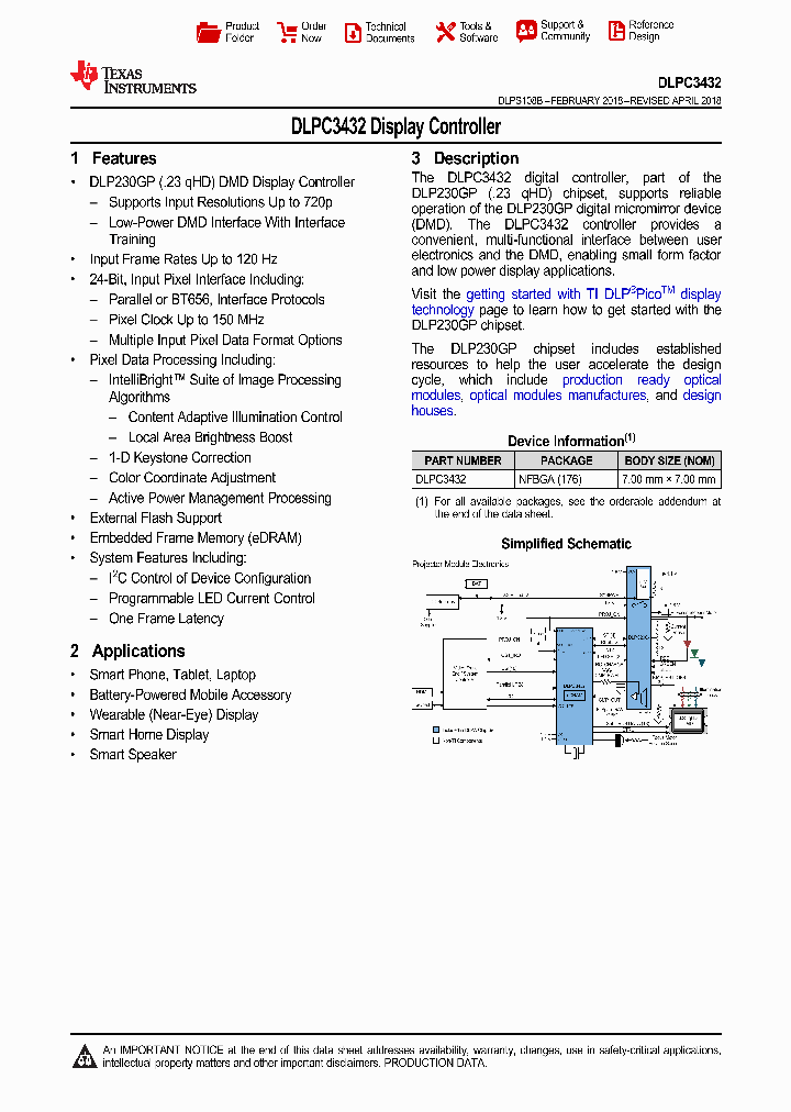 DLPC3432CZVB_9087320.PDF Datasheet