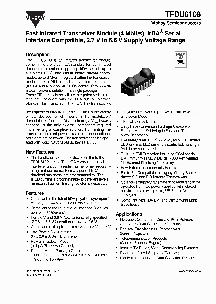 TFDU6108_9087547.PDF Datasheet