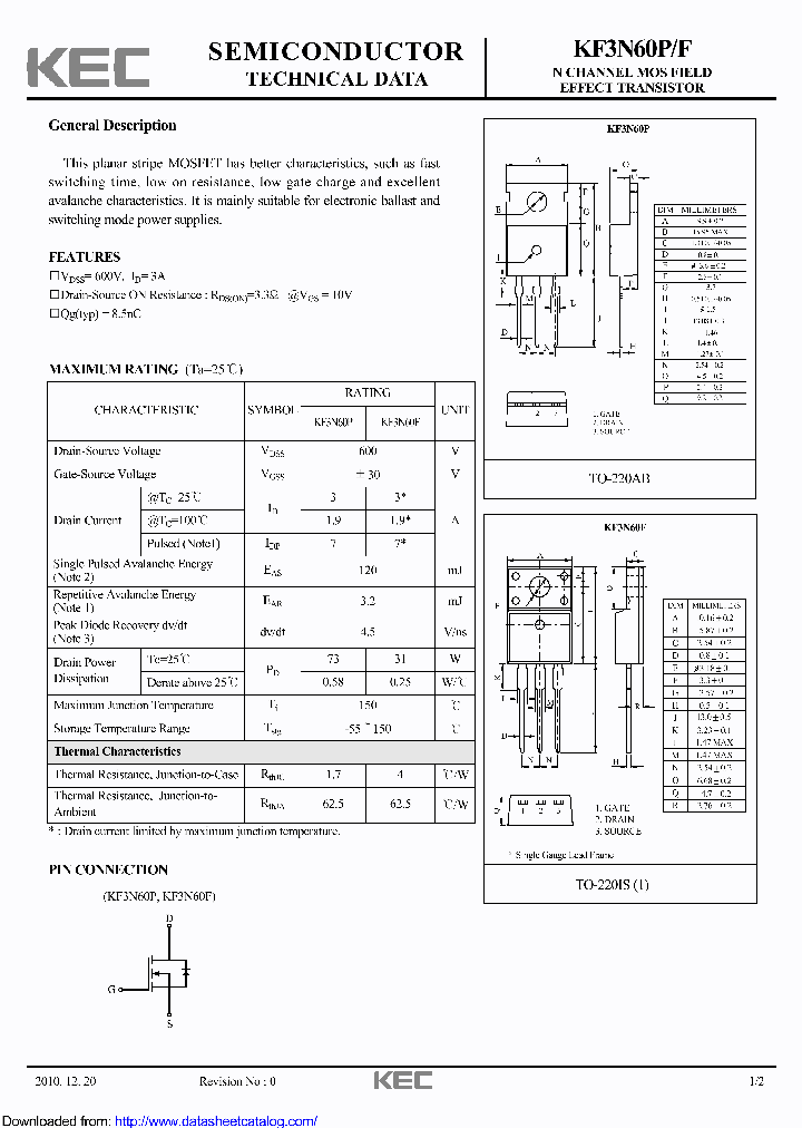 KF3N60F_9088097.PDF Datasheet