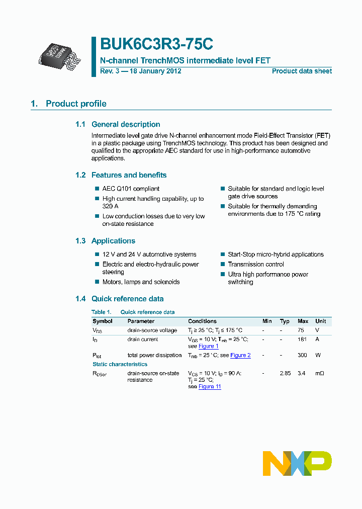 BUK6C3R3-75C_9088222.PDF Datasheet