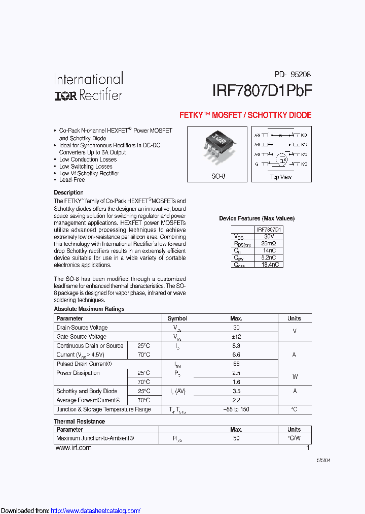 IRF7807D1PBF_9088393.PDF Datasheet