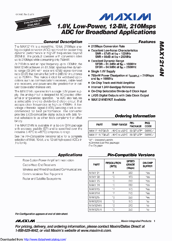 MAX1214NEGKD_9088552.PDF Datasheet