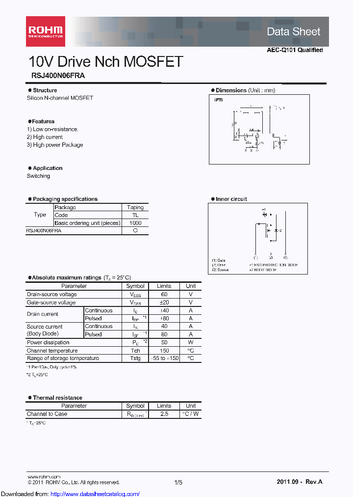 RSJ400N06FRA_9089219.PDF Datasheet
