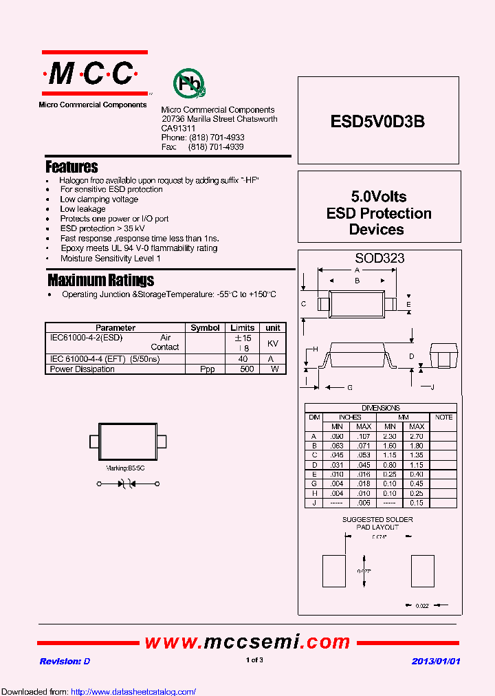 ESD5V0D3B_9089124.PDF Datasheet