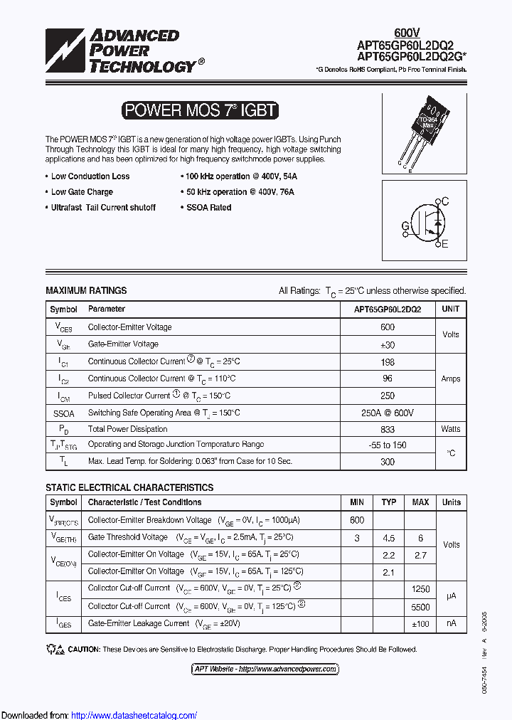 APT65GP60L2DQ2G_9089598.PDF Datasheet
