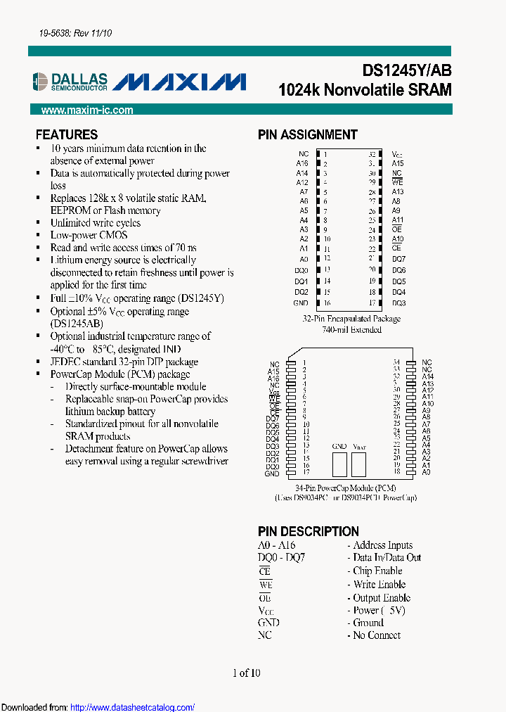 DS1245YP-70IND_9090186.PDF Datasheet