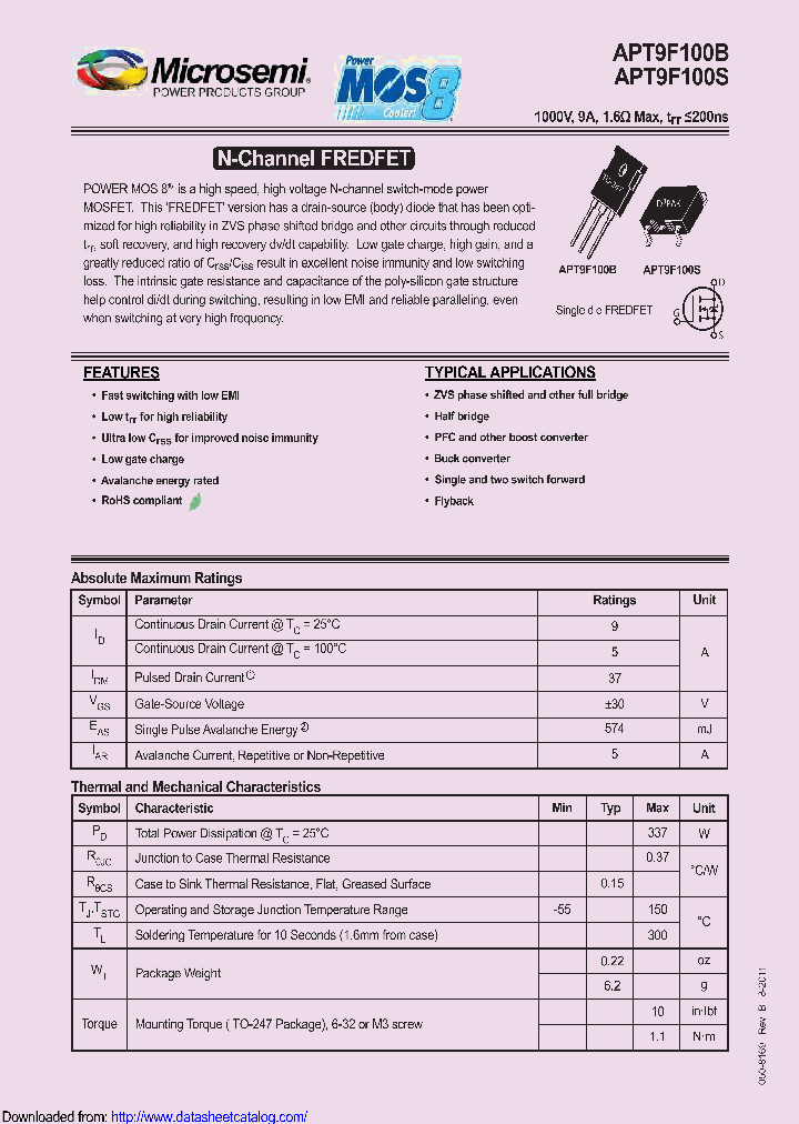 APT9F100B_9090381.PDF Datasheet