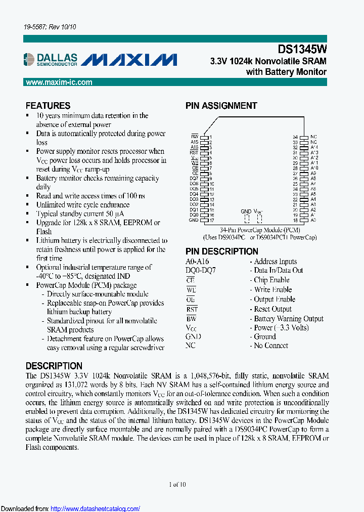 DS1345WP-100IND_9090928.PDF Datasheet