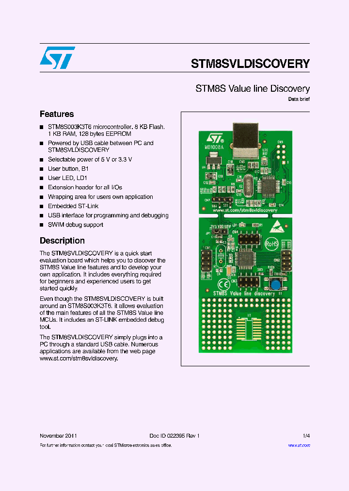 STM8SVLDISCOVERY_9092146.PDF Datasheet