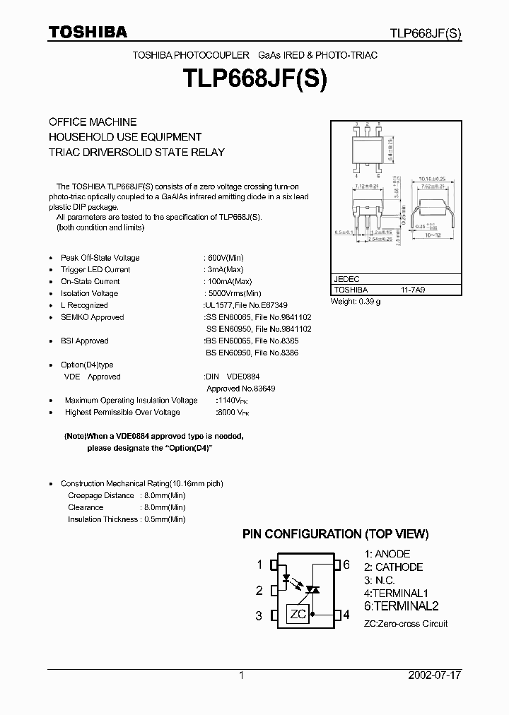 TLP668JFS_9094418.PDF Datasheet