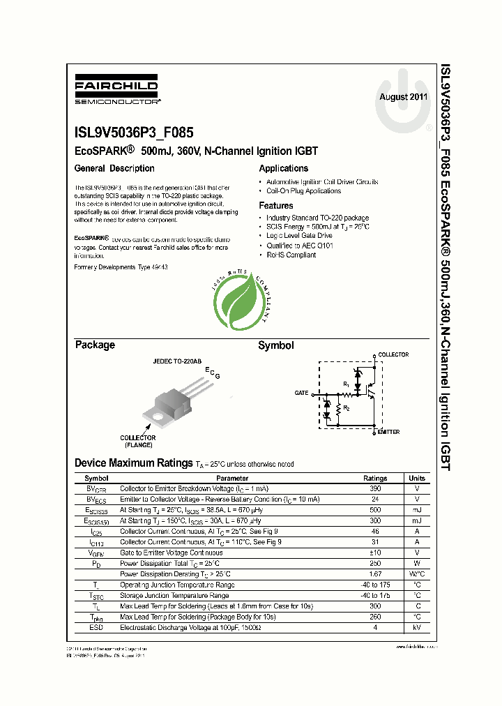 ISL9V5036PF085_9095045.PDF Datasheet
