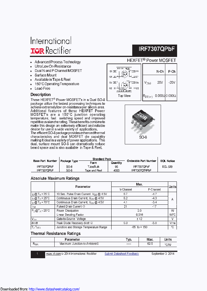 IRF7307QPBF_9096726.PDF Datasheet