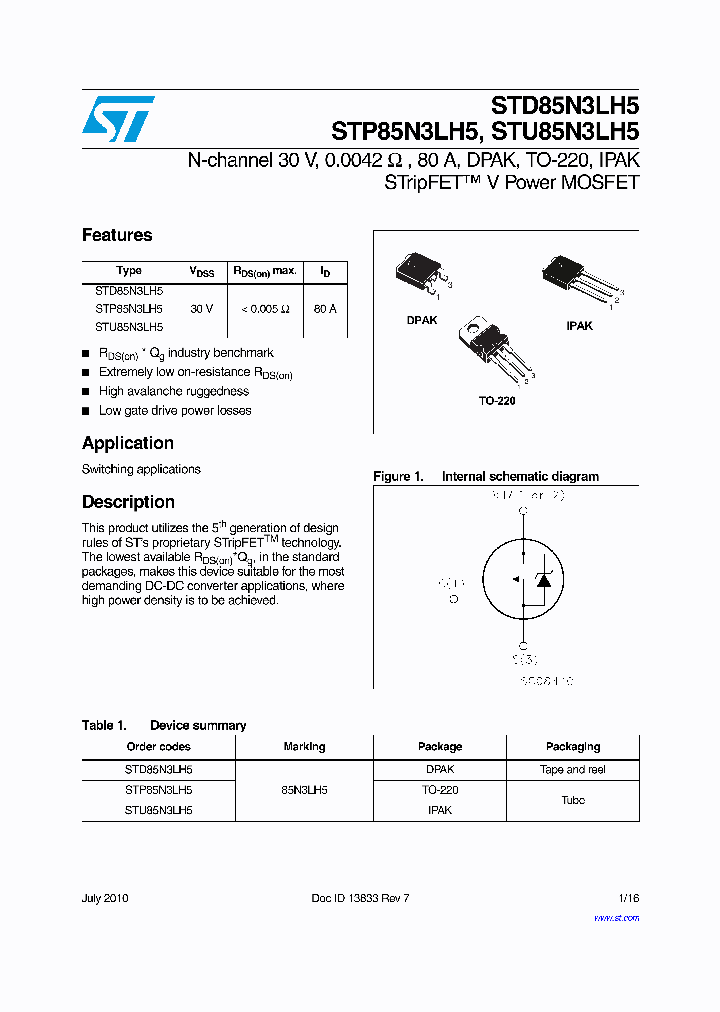 STD85N3LH5_9098840.PDF Datasheet