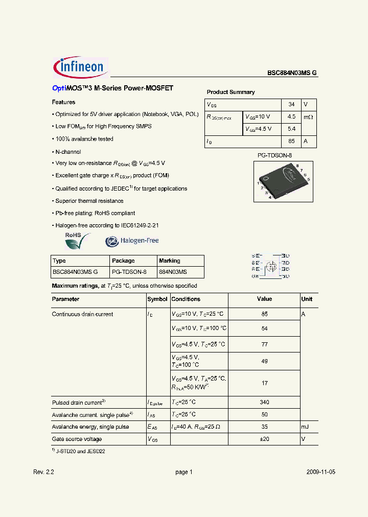 BSC884N03MSG_9099505.PDF Datasheet