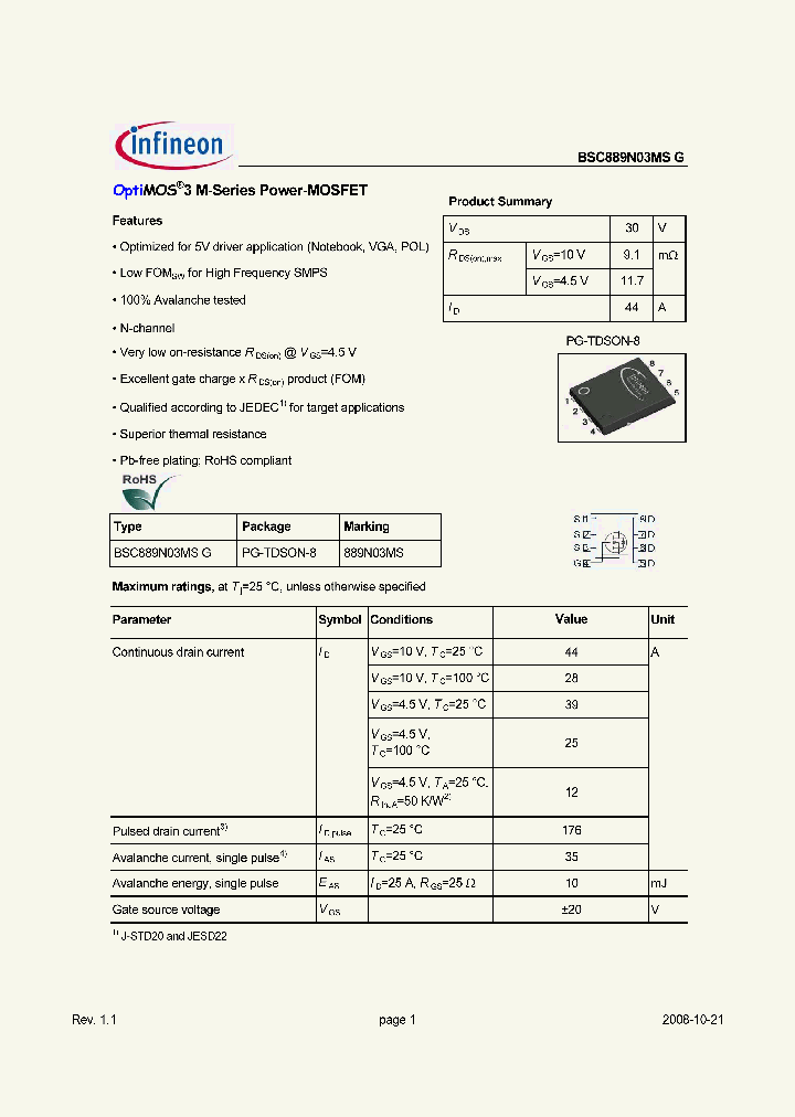 BSC889N03MSG_9099507.PDF Datasheet