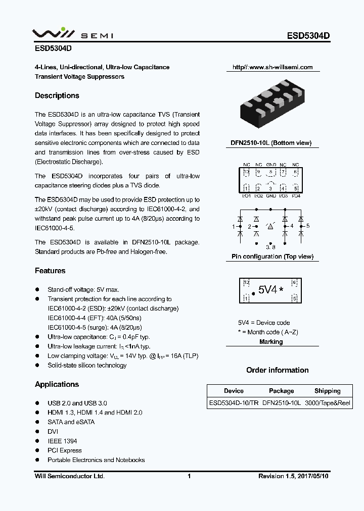 ESD5304D_9100558.PDF Datasheet