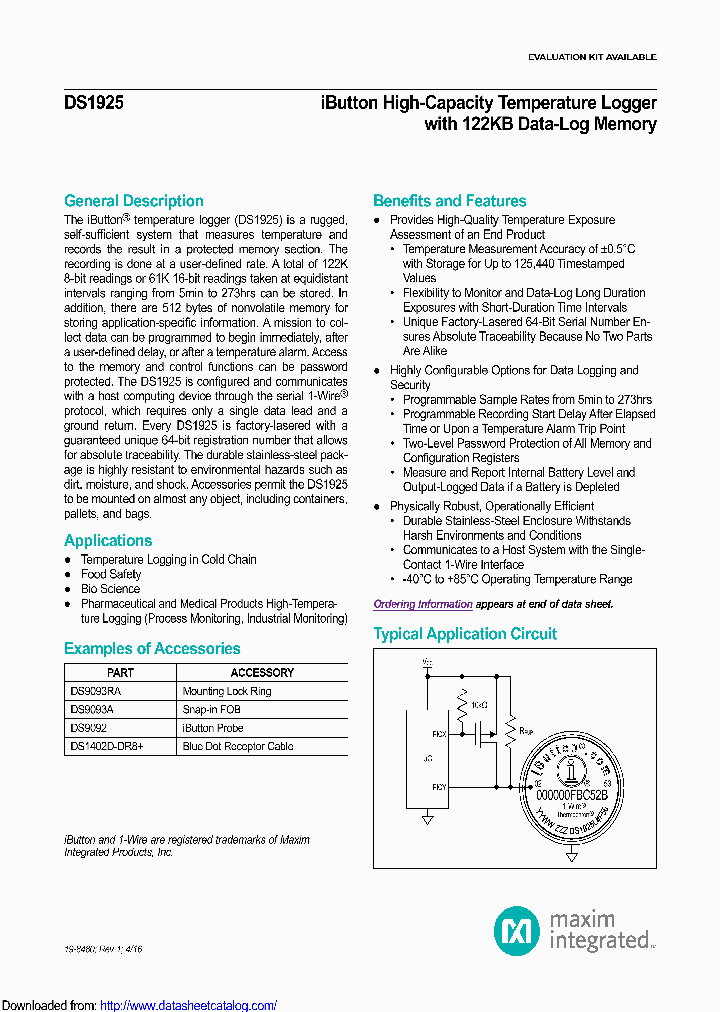 DS1925_9101620.PDF Datasheet