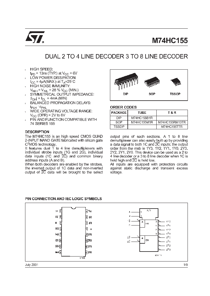 M74HC155RM13TR_9102185.PDF Datasheet