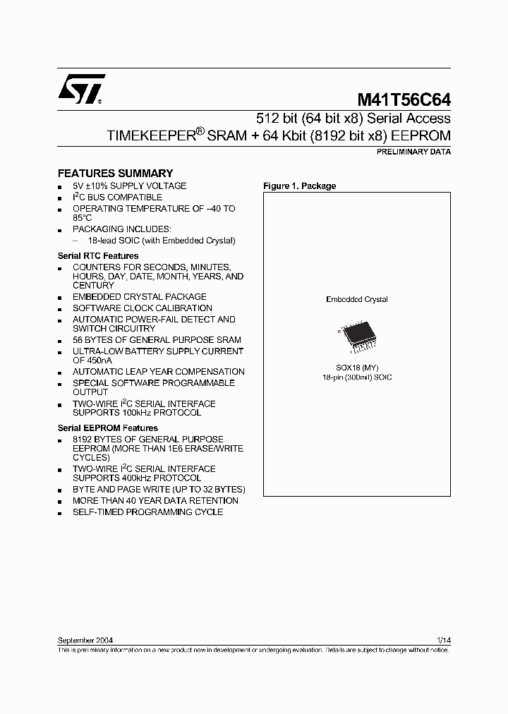 M41T56C64MY6E_9102948.PDF Datasheet