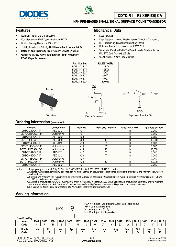DDTC114ECA-7-F_9103519.PDF Datasheet