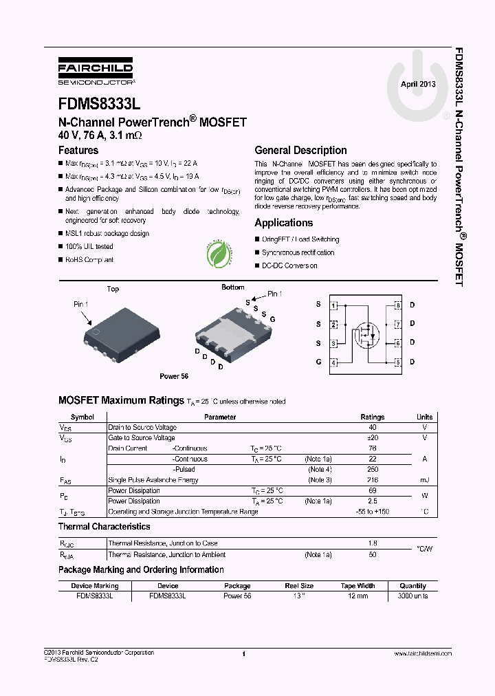FDMS8333L_9117495.PDF Datasheet