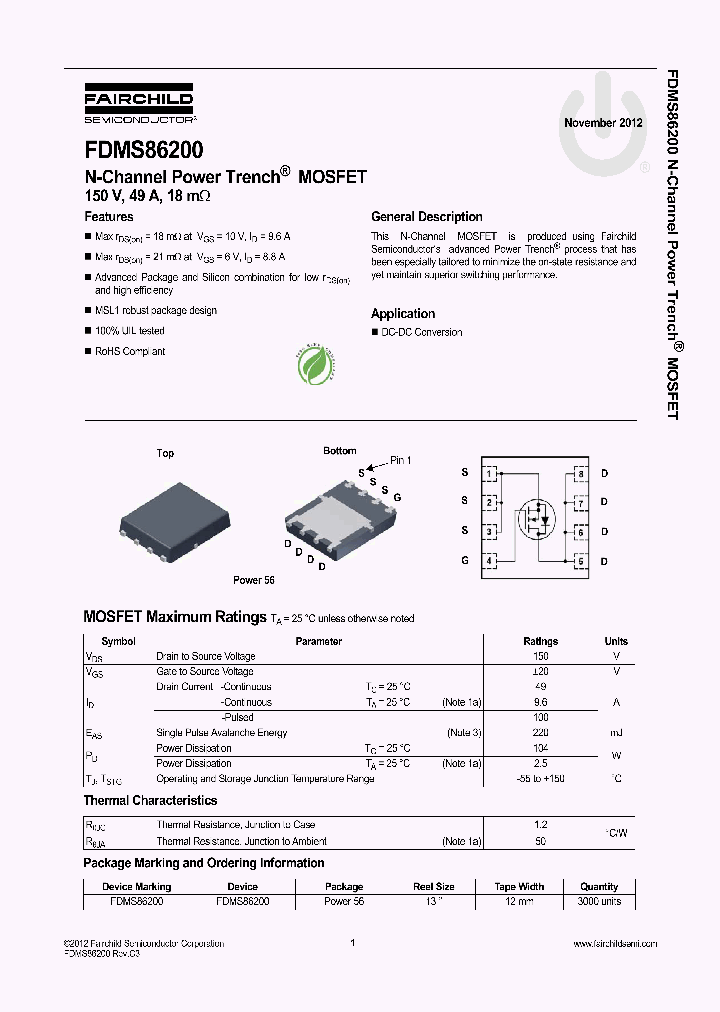 FDMS86200_9117510.PDF Datasheet