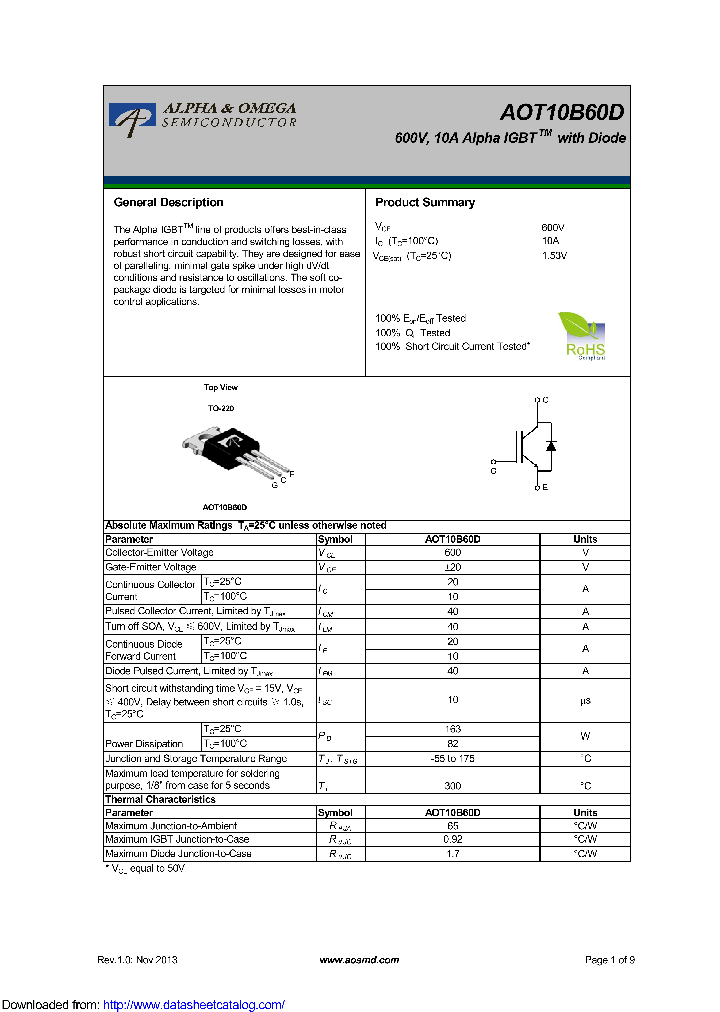 AOT10B60D_9119442.PDF Datasheet