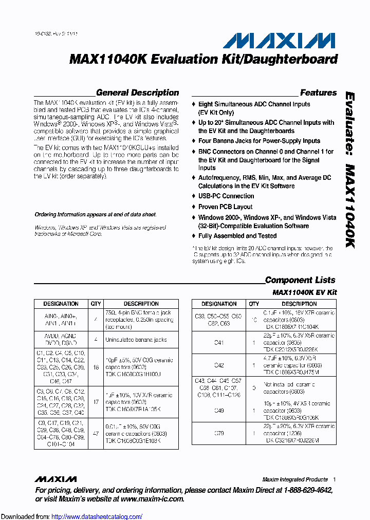 MAX11040KEVKIT_9122654.PDF Datasheet