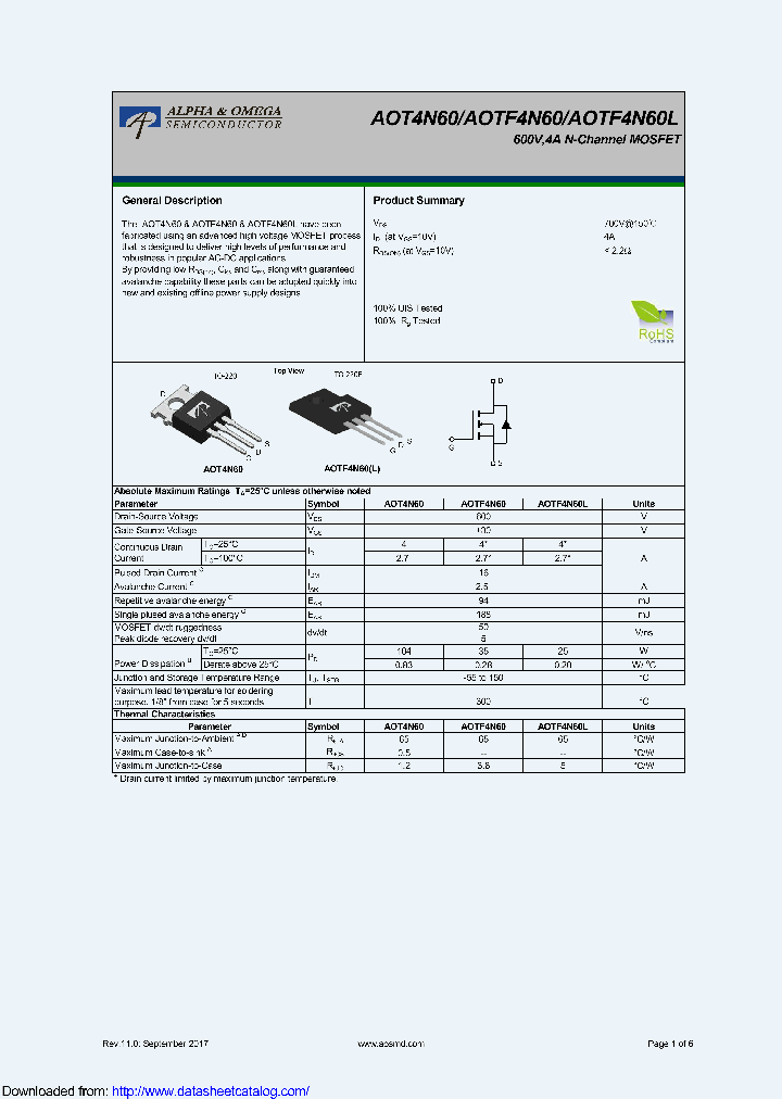 AOTF4N60_9125864.PDF Datasheet