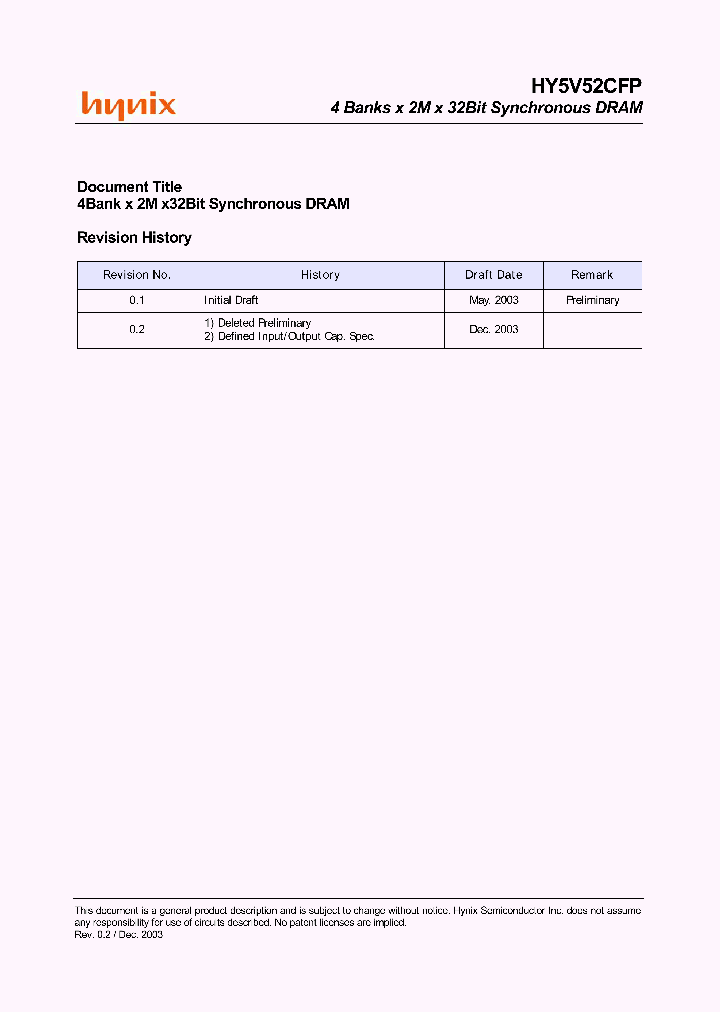 HY5V52CLFP-S_9127112.PDF Datasheet