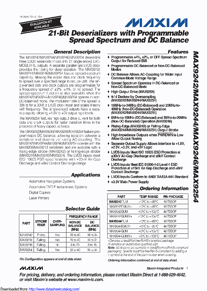 MAX9244GUMVT_9137874.PDF Datasheet